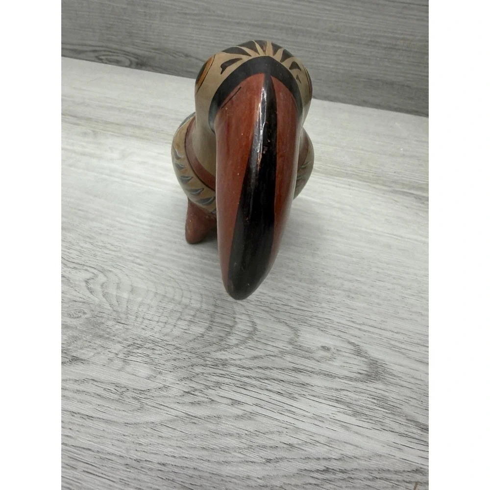 Tonala Mexican Pottery Toucan Figurine Hand Painted Folk Art - Picture 6 of 7